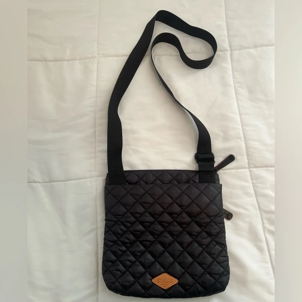 MZ Wallace Metro Flat Crossbody Bag in Black - Picture 4 of 12